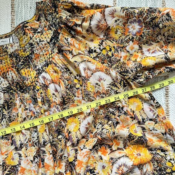 We The Free Cool Meadow Midnight Combo Long Balloon Sleeves Boho Slouchy Top L - Picture 6 of 9